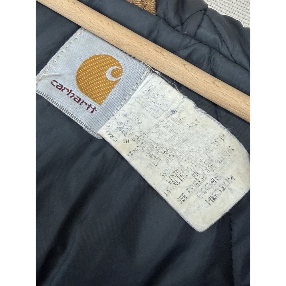 Vintage Carhartt Coat Jacket Brown Quilt Lined Hooded Men’s Size M Heavy Rugged - Picture 6 of 13